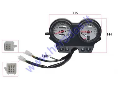 Spidometras tachometras su bėgių indikacija motociklo, mopedo iki 160km/h Mechaninis