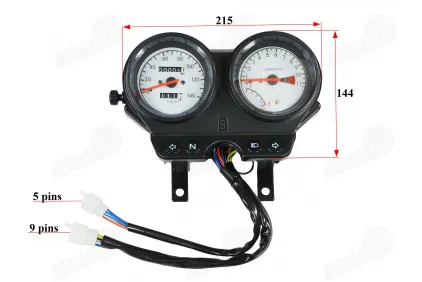 Spidometras tachometras su bėgių indikacija motociklo, mopedo iki 160km/h Mechaninis