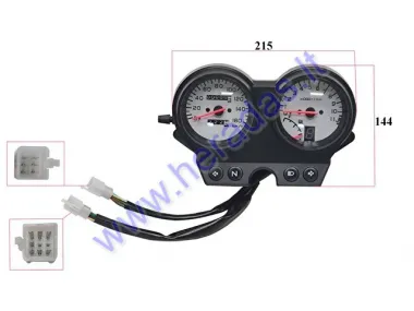 Spidometras tachometras su bėgių indikacija motociklo, mopedo iki 160km/h Mechaninis