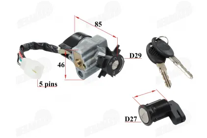 Spynelė motorolerio komplektas PEUGEOT 50 SPEEDFIGHT LI SERIE AC-LC spynelių komplektas