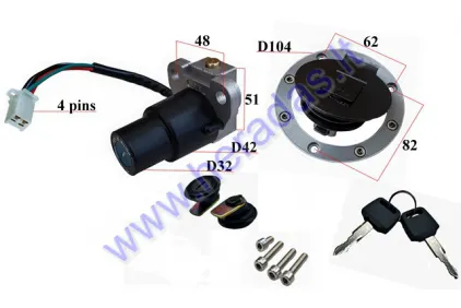 Complete ignition switch with a set of locks STREET YM50-8 NEKEN