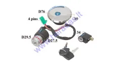 Complete ignition switch with a set of locks for Suzuki GN125