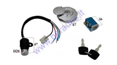 KEY SWITCH SET for scooter, moped with fuel tank cap, tank cap fits CHAMP MONTANA