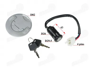 Lock set with fuel tank cap for ATV bashan 200cc 250cc lock set, tank cap
