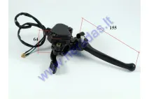 Brake lever with thumb throttle with mount for quad bike