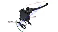 Brake lever with thumb throttle with mount for quad bike