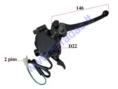 Brake lever with thumb throttle with mount for quad bike