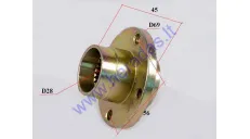 Brake disc hub for quad bike