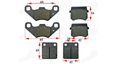 Brake pad set for ATV quad bike 200cc 250cc (2 sets of front and 1 set of rear pads)