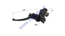 Left side brake lever with master cylinder for quad bike