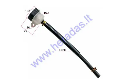 BRAKE FLUID RESERVOIR PLASTIC, CLEAR, SMALL WITH HOSE