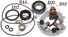 Starterio remontinis komplektas Kawasaki, Suzuki & Yamaha ATV & Motorcycle. Honda Denso 2-Brush PMDD Starters, Honda (1985-1987) , Kawasaki (1983-2003) , S