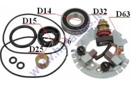 Starter repair kit Kawasaki, Suzuki and Yamaha ATV and Motorcycle. Honda Denso 2-Brush PMDD Starters, Honda (1985-1987) , Kawasaki (1983-2003) , Suzuki (1982-2011) , Yamaha (1987-1995)