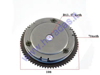 STARTER CLUTCH ASSEMBLY, BENDIX FOR SCOOTER 2T 13MM Minarelli 50-80cc