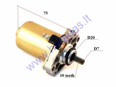 Starter motor 10 tooth D7 for 2T scooter