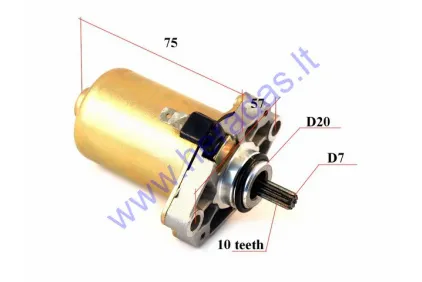 Starter motor 10 tooth D7 for 2T scooter