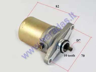 Starter motor 10 tooth D7 for scooter GY6 50-80cc