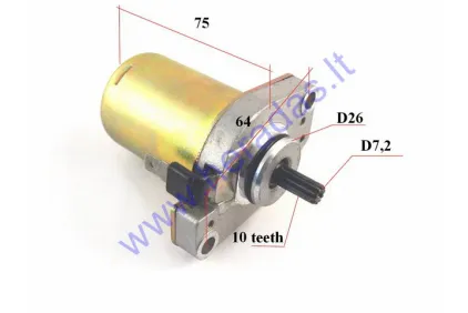 Starter motor 10 tooth D7,2 2-stroke scooter Yamaha, MBK,Malaguti,Benelli, Aprilia