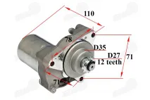 Starteris 50-110-125cc grandinine pavara ATV keturračio motociklo mopedo tinka CHAMP DELTA, CHAMP MONTANA, NAKED50, FR50