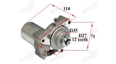 Starteris 50-110-125cc grandinine pavara ATV keturračio motociklo mopedo tinka CHAMP DELTA, CHAMP MONTANA, NAKED50, FR50
