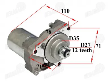 Starteris 50-110-125cc grandinine pavara ATV keturračio motociklo mopedo tinka CHAMP DELTA, CHAMP MONTANA, NAKED50, FR50