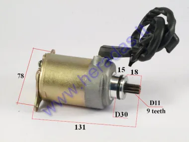 Starter motor 9 tooth D11 for quad bike, scooter GY6 125-150cc