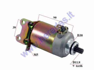 Starter motor 9 tooth D11,8 for scooter Piaggio,Aprilia 125cc