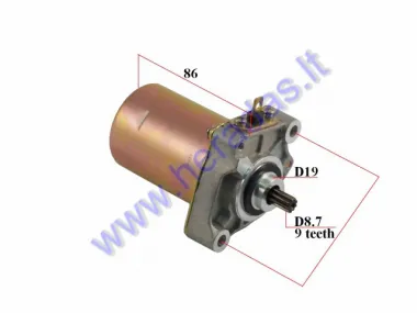 Starteris 9 dantų D8,7 motoroleriui Piaggio,Aprilia,Gilera 100-180cc