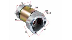 Starter motor for quad bike Polaris 250-400cc 9 tooth