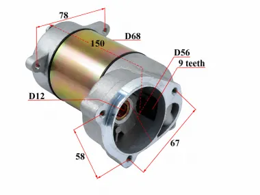 Starter motor for quad bike Polaris 250-400cc 9 tooth