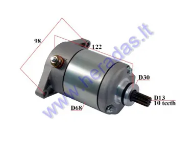 Starter motor for quad bike Suzuki Quadrunner LT250, King quad 300, ARCTIC CAT 250,30010 tooth