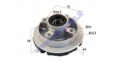 Stebulė galinė mopedo Delta su gumomis
