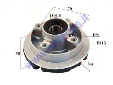 Stebulė galinė mopedo Delta su gumomis
