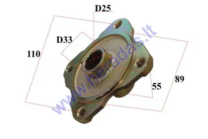 REAR WHEEL HUB FOR ATV QUAD BIKE D25