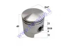 Piston D47 H49MM WITHOUT FINGER, RINGS, LOCKS