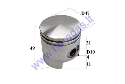 Piston D47 H49MM WITHOUT FINGER, RINGS, LOCKS