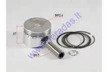 Piston, ring set for scooter 125cc D52.4 GY6