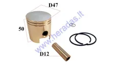 PISTON, RING SET FOR SCOOTER D47 70cc AM6 Minarelli