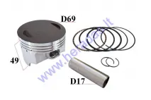 Piston, ring set for 250cc air-cooled D69 YXIANG SHINERAY LIF250