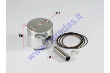 Stūmoklis žiedai ATV keturračio,motociklo 150cc D62 PIN15 H50
