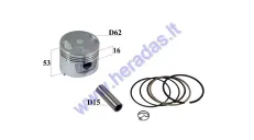 PISTON, RING SET FOR ATV quadbike ,motocycle 150cc D62 PIN15 H53