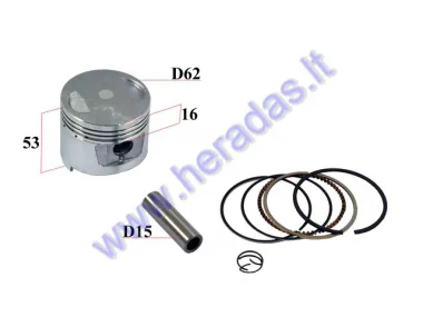 PISTON, RING SET FOR ATV quadbike ,motocycle 150cc D62 PIN15 H53