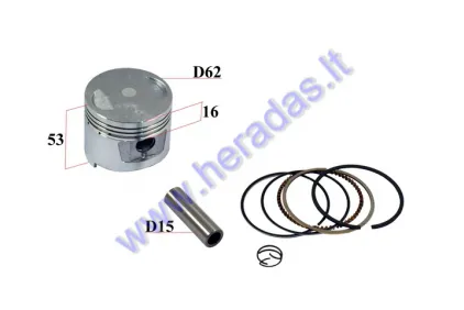 PISTON, RING SET FOR ATV quadbike ,motocycle 150cc D62 PIN15 H53