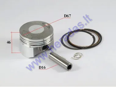 Stūmoklis žiedai ATV keturračio,motociklo 250cc D67 PIN16