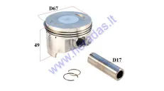 Piston, ring set for ATV quad bike 250cc D67 D17 ZS169FMM CB250