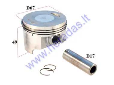 Piston, ring set for ATV quad bike 250cc D67 D17 ZS169FMM CB250