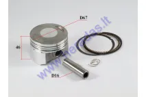 Piston, ring set for ATV quad bike 250cc Repair-replacement +0,25