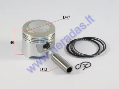 Piston, ring set for moped 48-80cc