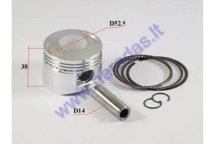 Piston, ring set for motorcycle 125-140cc  LIFAN engine