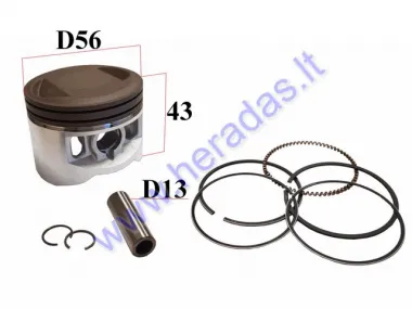 Piston, ring set for motorcycle 140cc YX140 D56 PIN13